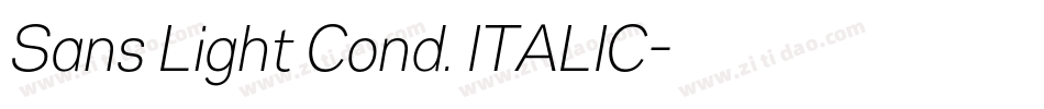 Sans Light Cond. ITALIC字体转换